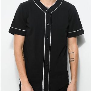 Zumiez Black & White Baseball Jersey - Size Large